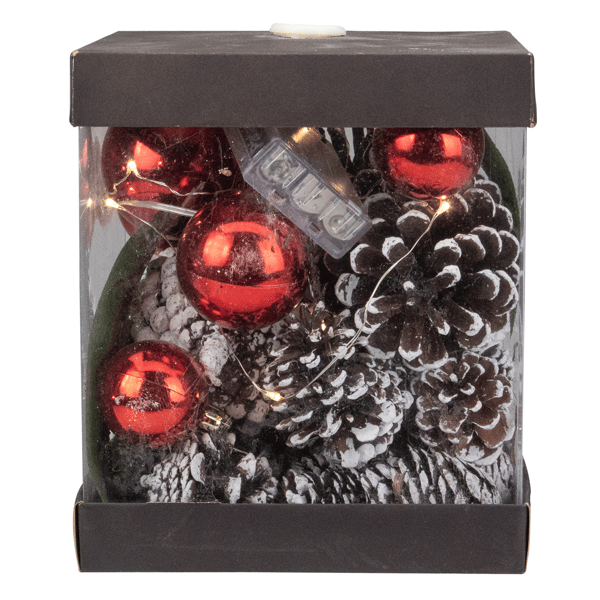 Northlight LED Magnolia Leaf Pinecone & Ball Christmas Ornaments - image 
