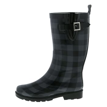 Womens Laila Rowe Tall Plaid Rain Boots - Boscov's