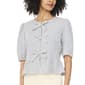 Womens Cece Short Sleeve Three Bow Front Stripe Blouse - image 1