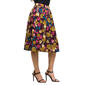 Womens 24/7 Comfort Apparel Purple Floral Pocket Midi Skirt - image 2