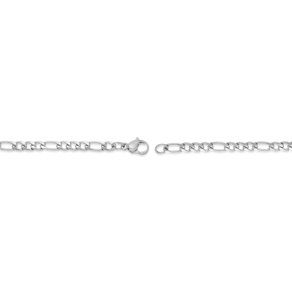 Mens Lynx Stainless Steel 4mm Figaro Chain Necklace