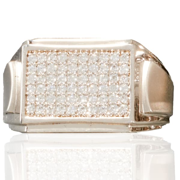 Mens Nova Star(R) Forged 1/2ctw. Lab Grown Diamond Rectangle Ring - image 