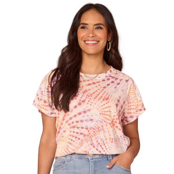 Womens Democracy Short Sleeve Crew Neck Abstract Tee