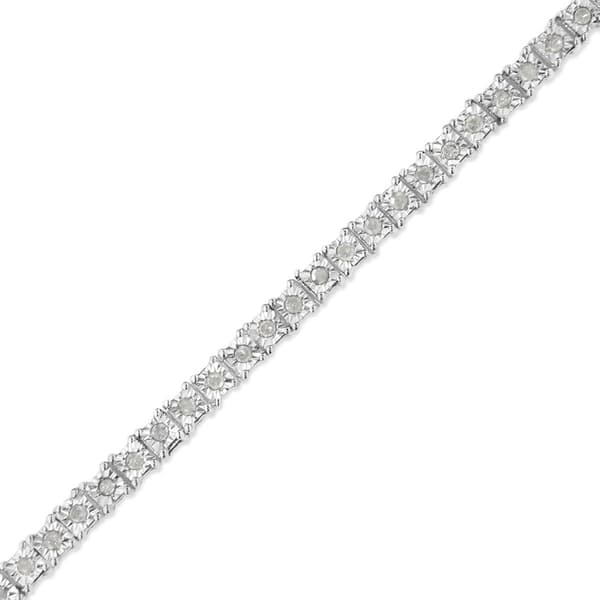 Haus of Brilliance Sterling Silver Diamond Tennis Bracelet