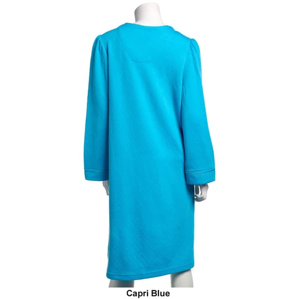 Petite Jasmine Rose Long Sleeve 42" Circle Double Knit Zip Robe