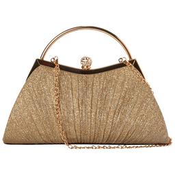 D''Margeaux Shimmer Top Hand Clutch with Chain