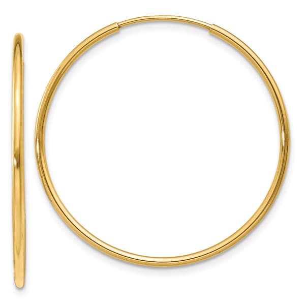 Gold Classics&#40;tm&#41; 14kt. 30mm Gold Endless Hoop Earrings - image 