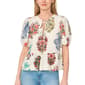Womens Cece Elbow Sleeve Tie Neck Floral Peplum Top - image 1
