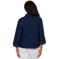 Womens Alfred Dunner Port Side Pearl Trim Denim Jacket - image 2