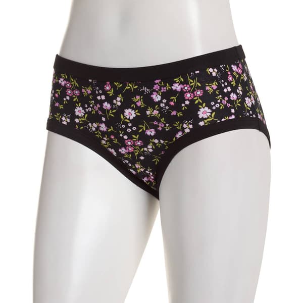 Womens St. Eve Self Binding Floral Hipster Panties - 5164053FLBLK - image 