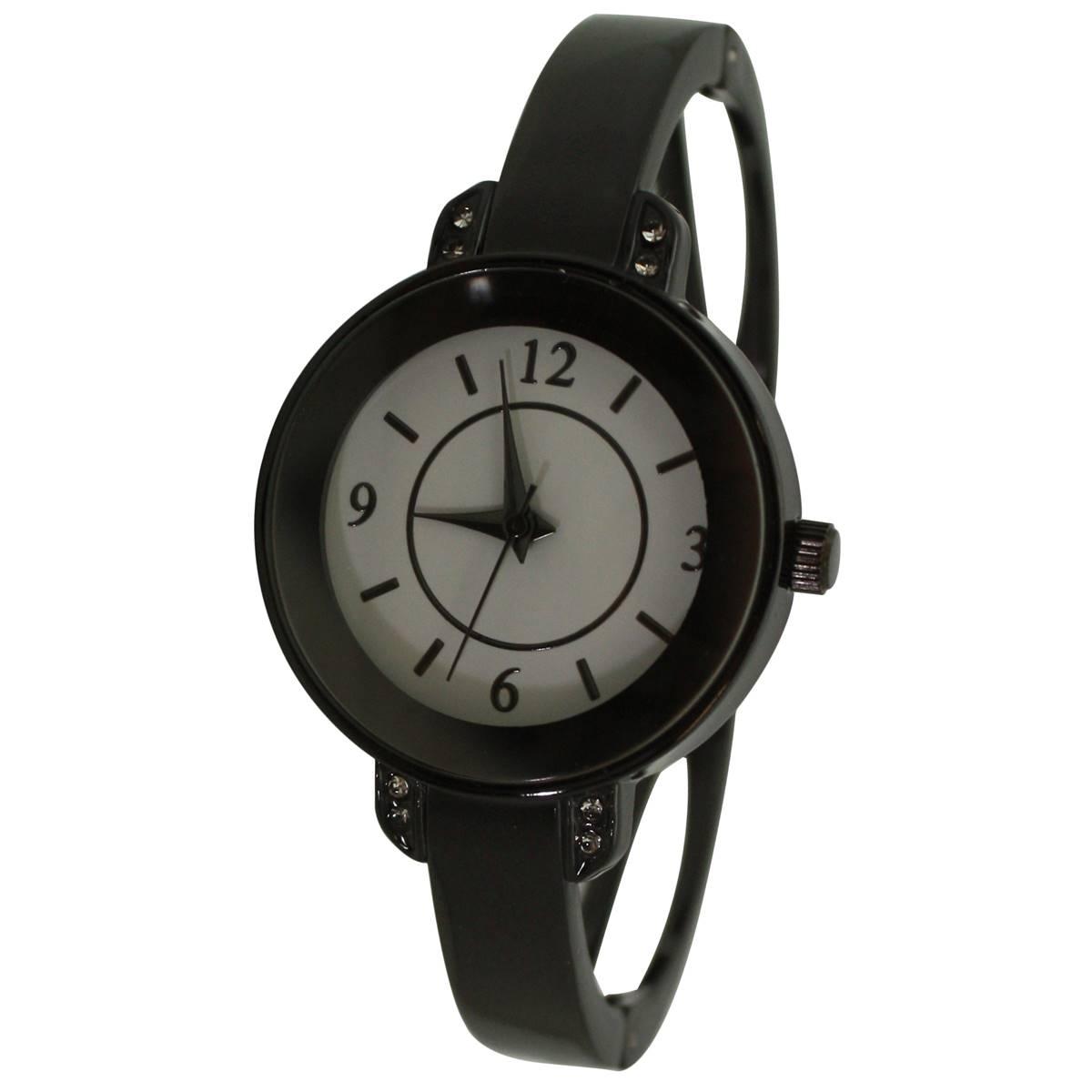 Womens Olivia Pratt™ Metallic Round Face Bangle Watch -...