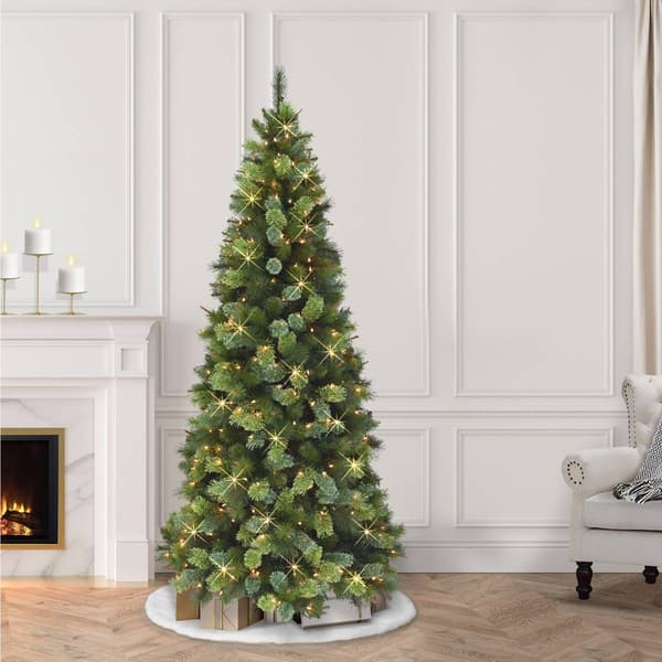 Puleo International 6.5ft. Pre-Lit Artificial Fir Christmas Tree