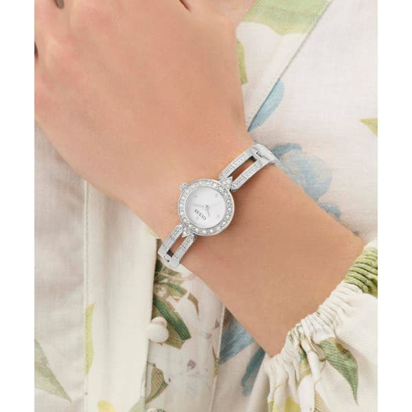 Womens Guess Silver Sunray Dial Glitz Analog Watch - GW1016L1
