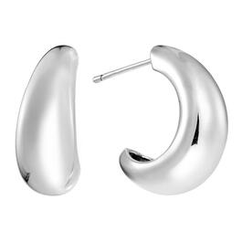 Athra 20mm Fine Silver Plated Chunky J Hoop Earrings
