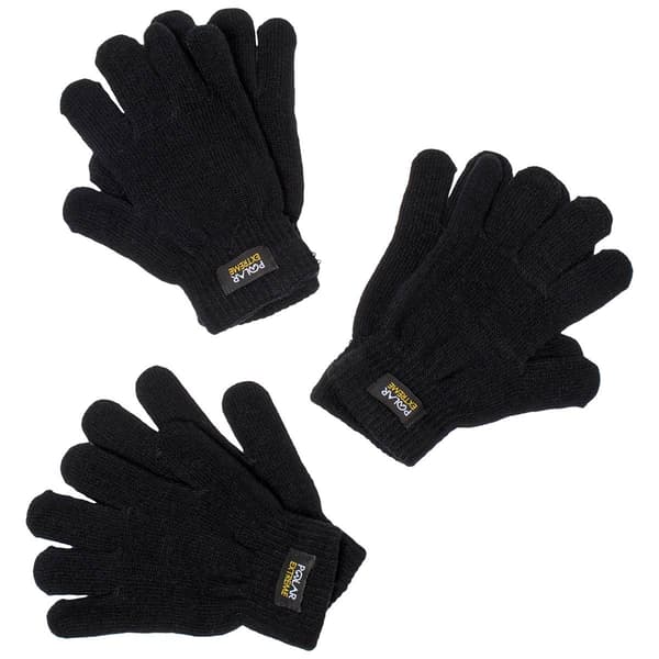 Boys Polar Extreme 3pk. Knit Gloves - Black - image 