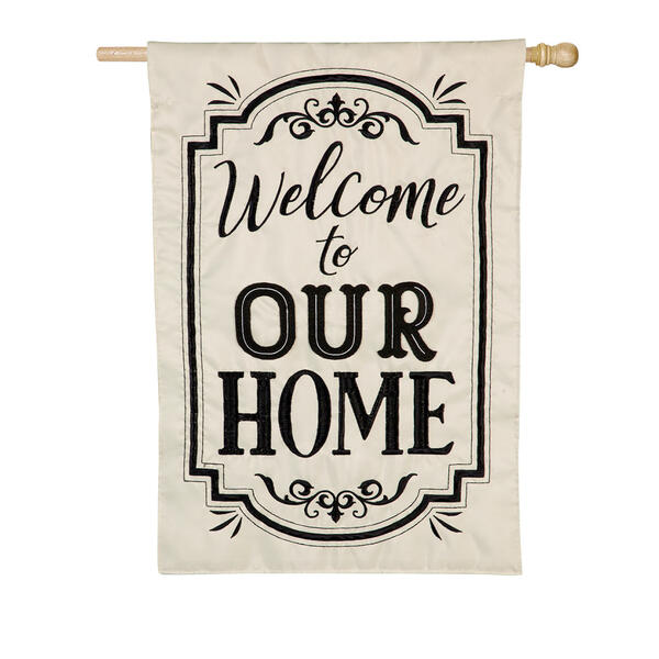Evergreen Welcome to Our Home Applique Garden Flag - image 
