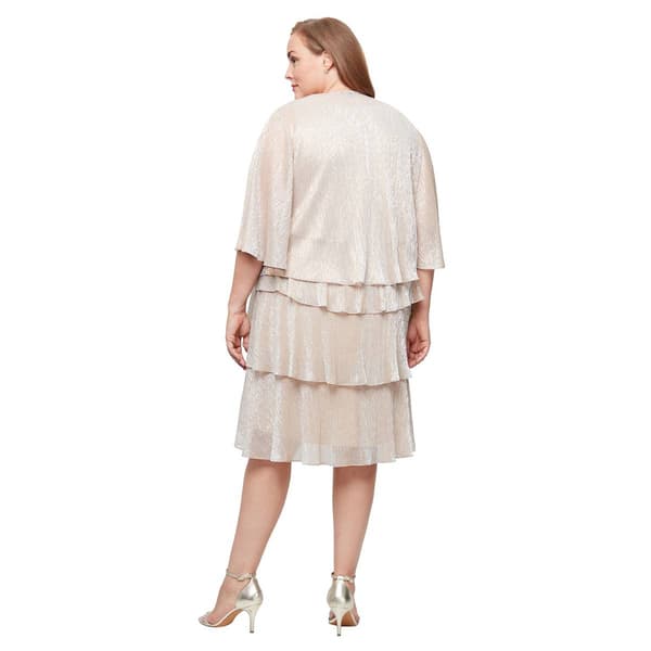 Plus Size SLNY 2pc. Shimmer Tier Jacket Dress