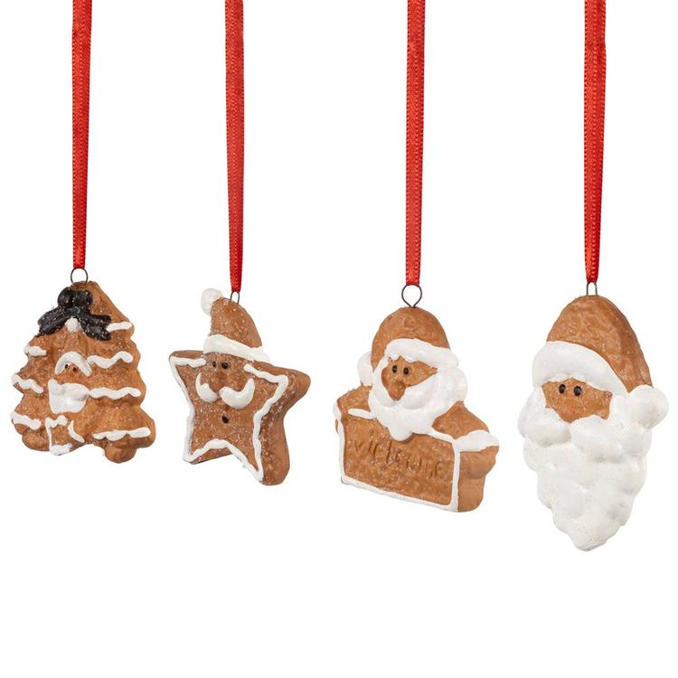 Northlight Seasonal Gingerbread Christmas Ornaments - Set of 4
