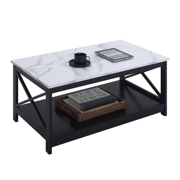 Convenience Concepts Oxford Faux Marble Top Coffee Table
