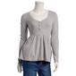 Juniors Madden Girl Long Sleeve Rib Henley Babydoll Top - image 1
