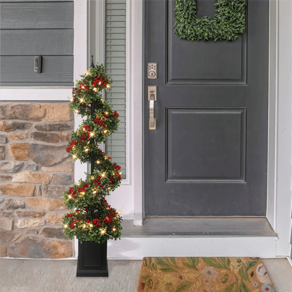 Puleo International 4ft. Pre-Lit Potted Swirl Christmas Tree