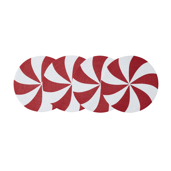 Avanti Peppermint Round Placemats - Set of 4