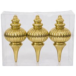 Shatterproof Gold Finial Ornaments & Pink Cupcake Ornaments