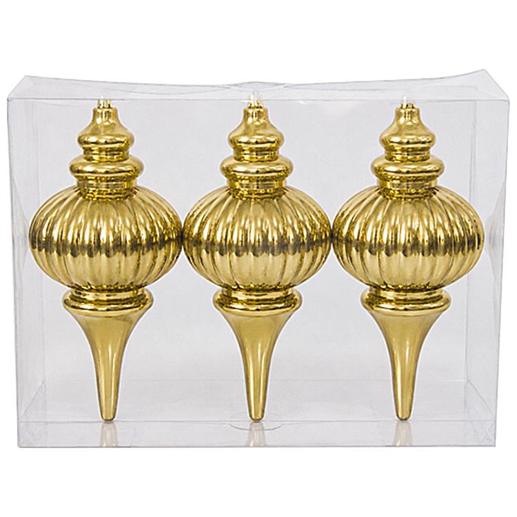 Shatterproof Gold Finial Ornaments & Pink Cupcake Ornaments