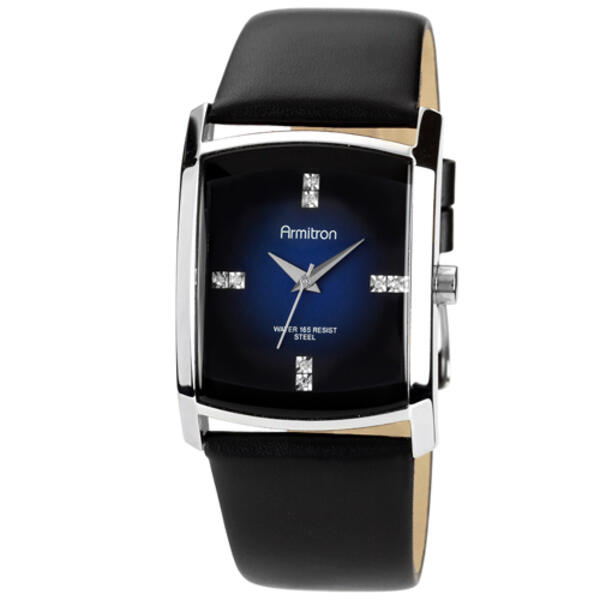 Mens Armitron Dark Blue Dial Watch - 20-4604DBSVBK - image 