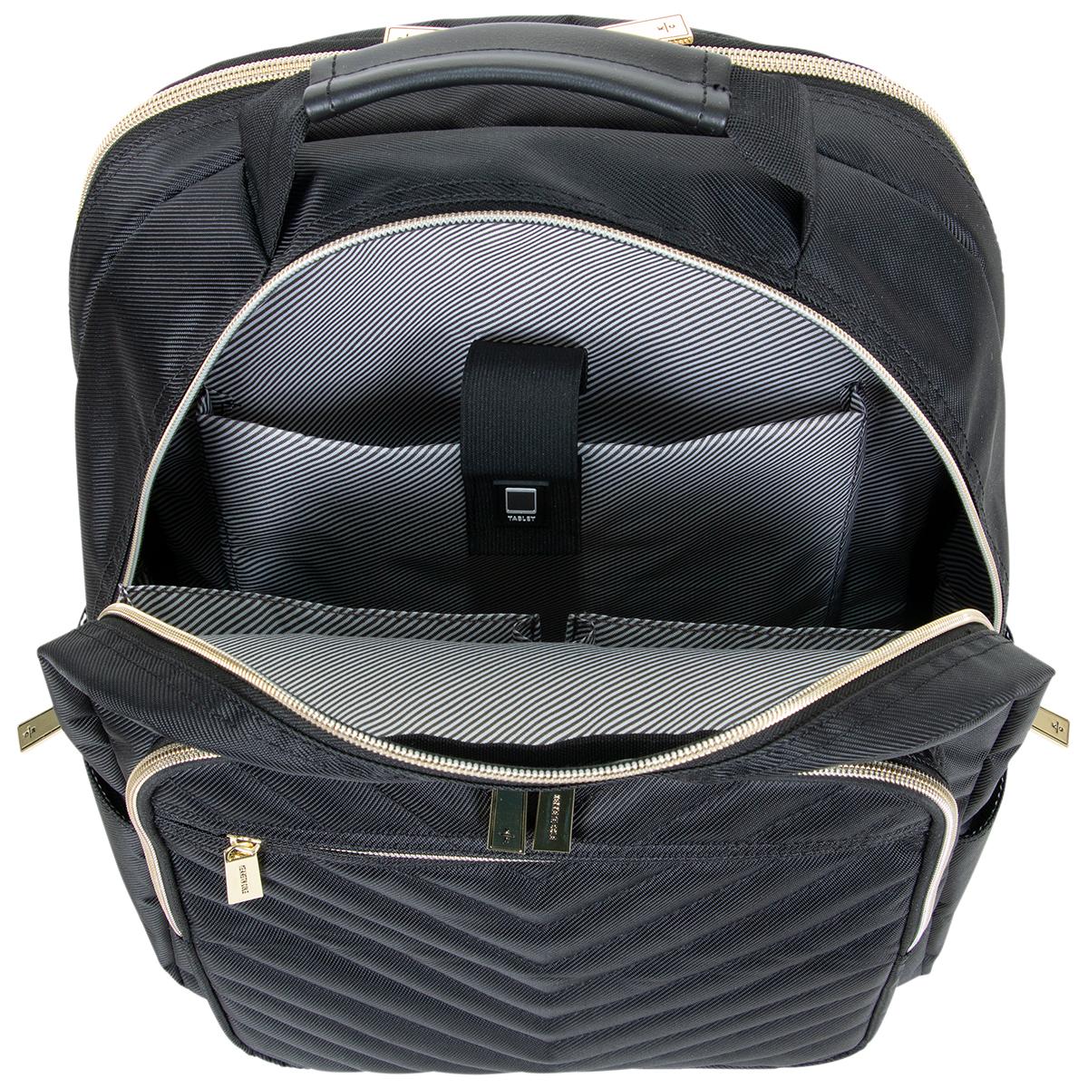 Kenneth Cole® Reaction™ Quilted Black & Gold Backpack