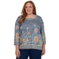 Plus Size Alfred Dunner Tuscany Square Neck Floral Sweater - image 1