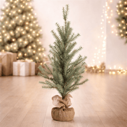 Melrose 3ft. Glittered Pine Tree in Burlap