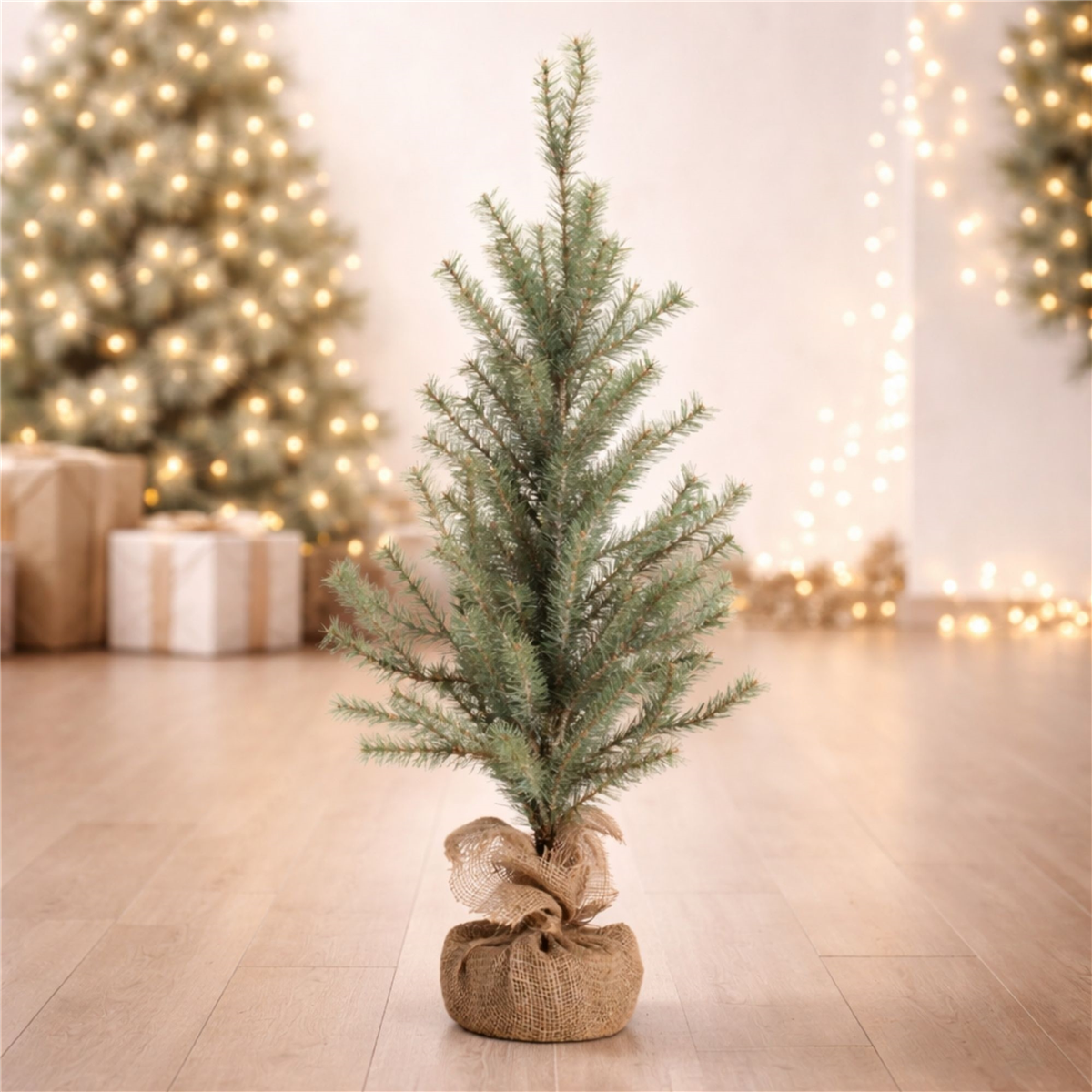 Melrose 3ft. Glittered Pine Tree in Burlap