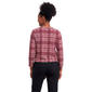 Womens C''est La Vie 3/4 Sleeve Plaid Ribbed Tie Hem Blouse - image 2