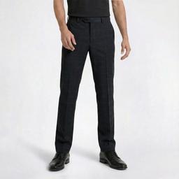 Mens Tommy Hilfiger Windowpane Dress Pants - Grey/Brown