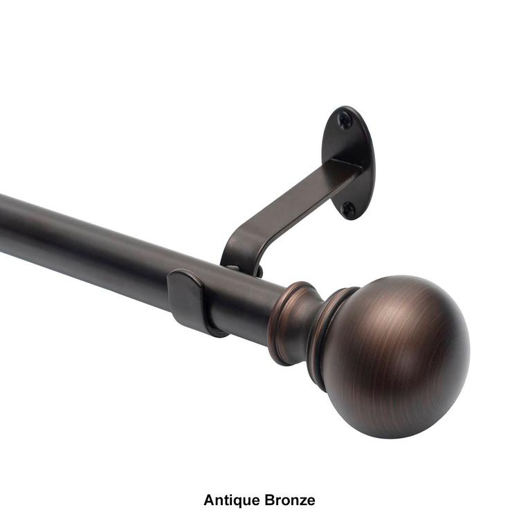 Elrene Cordelia Single Curtain Rod w/ Globe Ball Finial