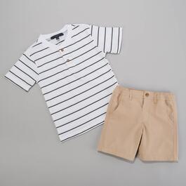 Toddler Boy Tahari Boy Stripe Henley & Woven Shorts Set