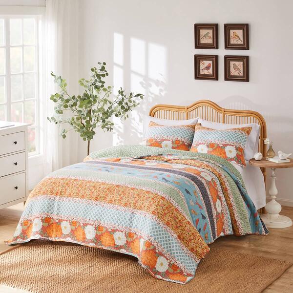Greenland Home Fashions&#40;tm&#41; Carlie Modern Calico Stripes Quilt Set - image 