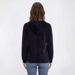 Womens Nautica Long Sleeve Solid Rib Knit Hoodie