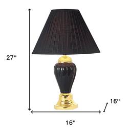 9th & Pike® 27in. Black Empire Shade Ceramic Urn Table Lamp