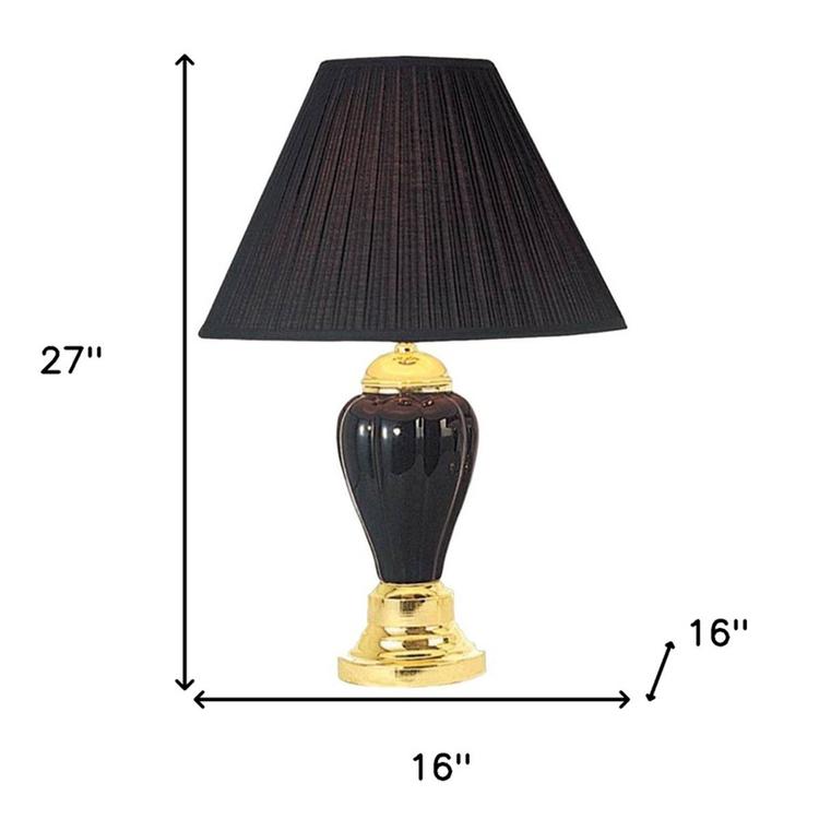 9th & Pike® 27in. Black Empire Shade Ceramic Urn Table Lamp