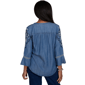 Petite Alfred Dunner Tuscany 3/4 Sleeve Embroidered Henley Blouse - image 2