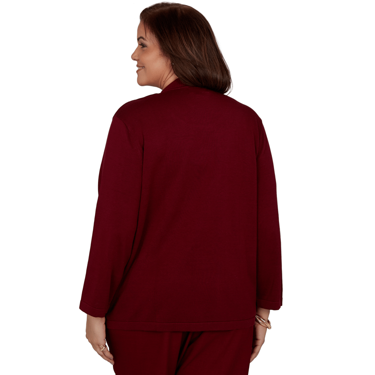Plus Size Alfred Dunner Union Square Scallop Two in One Blouse