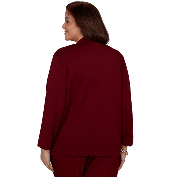 Plus Size Alfred Dunner Union Square Scallop Two in One Blouse