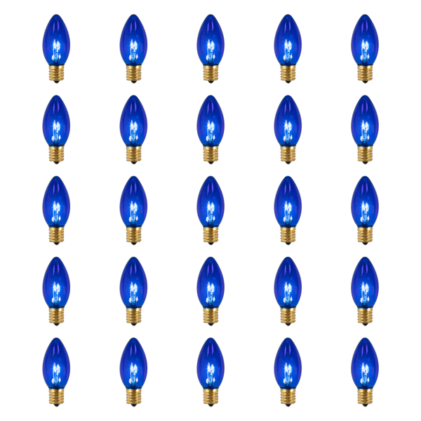 Northlight 25pc. Incandescent C9 Blue Christmas Replacement Bulbs