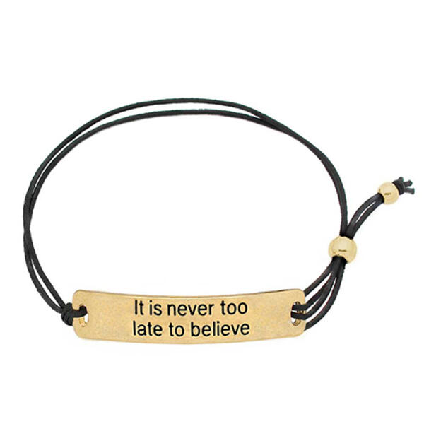 KIS&#40;R&#41; Gold Plated It's Never Too Late To Believe Bracelet - image 