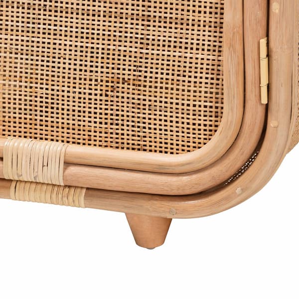 bali & pari Keita Bohemian Natural Rattan Nightstand