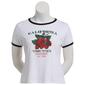 Juniors Plus No Comment Strawberry Graphic Ringer Tee - image 2