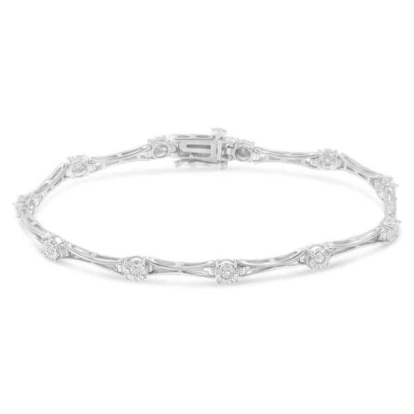 Diamond Classics&#8482; Silver 1/4ctw. Rose Cut Diamond Tennis Bracelet