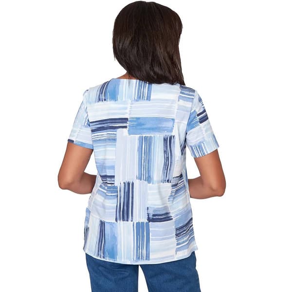 Womens Alfred Dunner Key Items Brushstroke Beaded Neck Blouse
